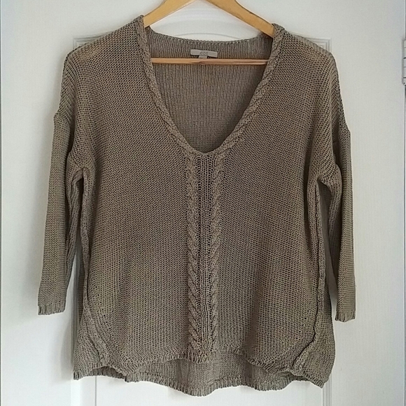 COS Sweaters - COS - sage green open cable knit v- neck sweater